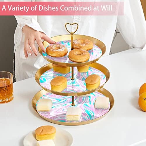 Stalci za torte Set od 3, apstraktni tečni talas sa postoljem za prikaz stola za desert Cupcake stalak za vjenčanje Baby Shower proslava