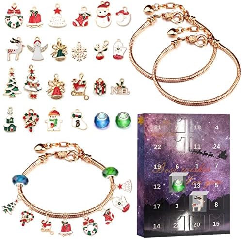 i biserna ogrlica Advent Calendar 2022 narukvice sa šarmom za djevojčice komplet za izradu 24 dana ogrlice od suze i kompleta naušnica