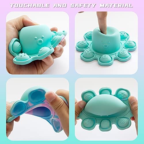 Zbro reverzibilno velika hobotnica Push Push Bubble Silica igračka, senzorna stresa Reliever igračka | cijan i ljubičasta | Squeez senzorna igračka za djecu sa dodatkom, adhd ili autizmom, veliki-plavi
