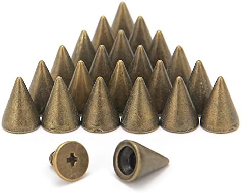 Weebee 100 seta 9,5 mm Metalni konus Spikes Bullet Metalni vijak Zadnjim stražnjim dijelovima za DIY kožne torbe za obnavljanje odjeće Remenice Brzi zakovice Punk dodaci