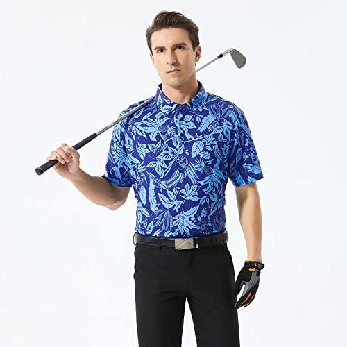 Golf majice za muškarce suho fit performanse ispis kratkih rukava vlage Wicking Golf polo majice