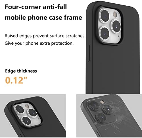 VAKS za iPhone 14 Pro 6.1 inčni tečni Silikonski slučaj sa 2 kaljenog stakla za zaštitu ekrana + 2 kamera