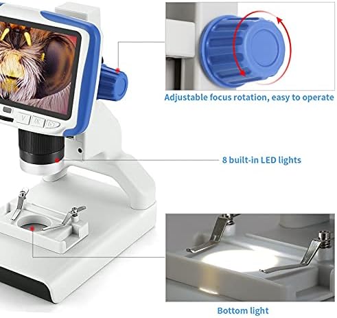Ygqzm 200x digitalni mikroskop 5 ekran video mikroskop elektronski mikroskop prisutan naučni alat za biologiju