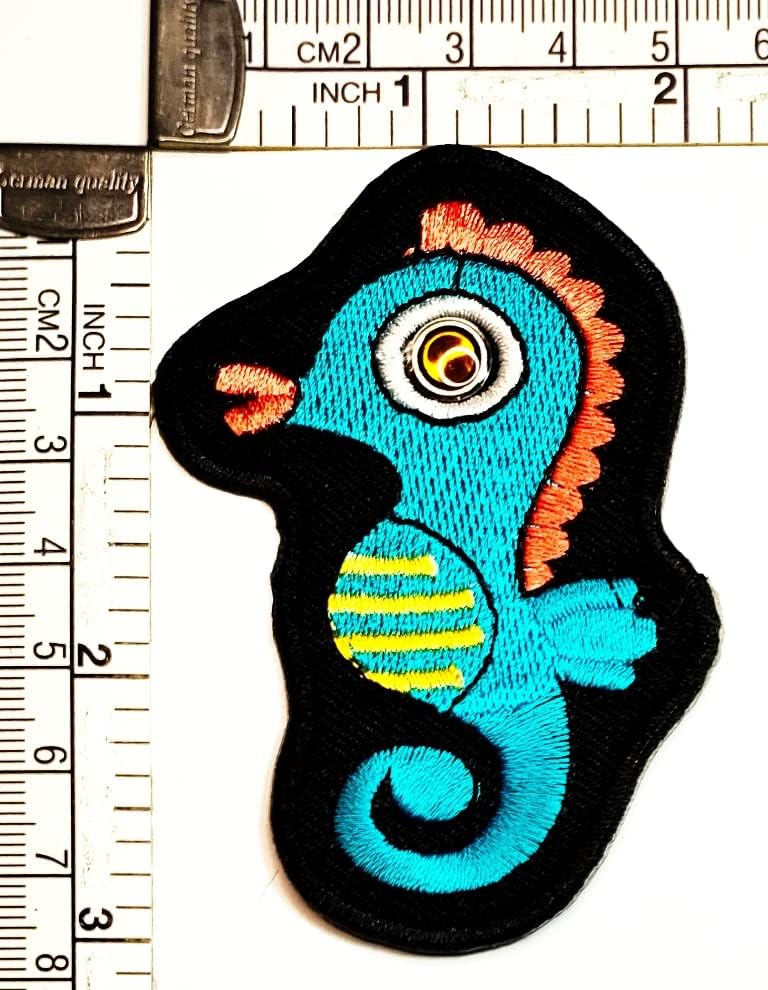 Kleenplus 3kom. Seahorse Cartoon deca Peglajte na zakrpama životinje morski konj modni stil vezeni motiv Applique dekoracija amblem Costume Arts Sewing Repair