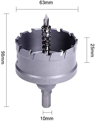 Bettomshin 63mm karbidni rezač rupa, TCT testere za 5mm metalni lim od nerđajućeg čelika