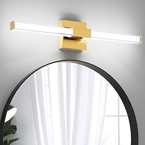 Ralbay Zlatna toaletna svjetla za kupatilo Fixtures preko ogledala 24 inča moderna LED akrilna Zlatna kupaonica