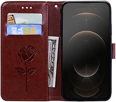 Monwutong torbica za novčanik za iPhone 14 Plus, klasična PU kožna torbica otporna na udarce cvijeta ruže