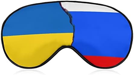 Ruska i ukrajinska zastava Maska za spavanje mekano povez sa prenosivim maskom za oči s podesivim kaišem za muškarce
