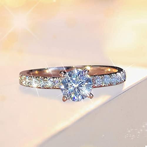 Modni vjenčani prstenovi za žene Modni trend pojedinačni puni dijamantni nakit Zircon Angažiranje prstenova