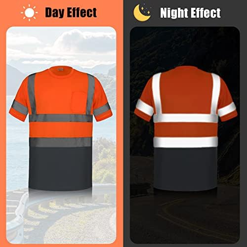 Zhanmai klase 3 majica Reflection Sigurnost narančasta kratkih rukava visoka vidljivost reflektirajuća majica za rad biciklistički trkač