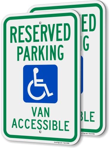 SmartSign rezervirani parking Pristupni znak - 2 pakovanje, hendikep parkiralište, 18 x 12 inča, 2 mm debeli