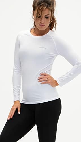 Devyps 3 pakovanja Ženska kompresijska košulja za sušenje dugih rukava Atletska majica s dugim rukavima
