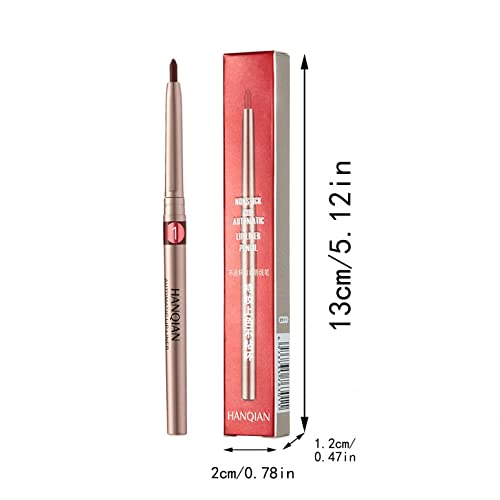 Xiahium Auto olovka za usne, 1 kom dugotrajna visoko pigmentirana glatka kremasta gola ružičasto crvena