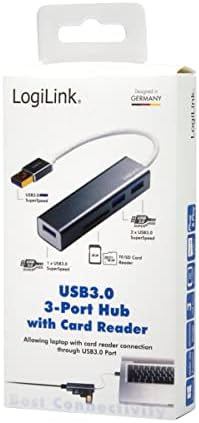 LogiLink USB 3.0 3-Portno čvorište sa čitačem kartica UA0306 & nbsp; antracit
