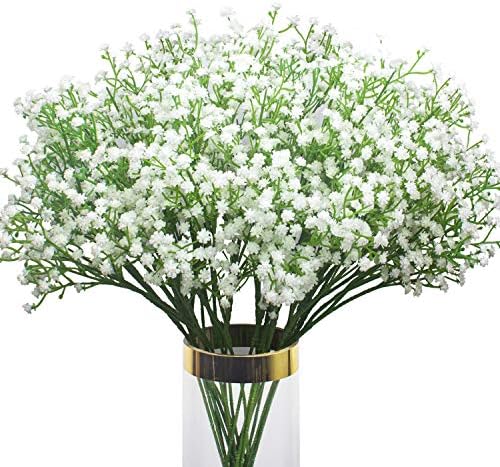 12 kom Umjetno diskoteke za bebe, pravi dodir Gipsophila Buketi lažni bijeli cvjetovi za vjenčanje DIY Party Home Garden Decoration